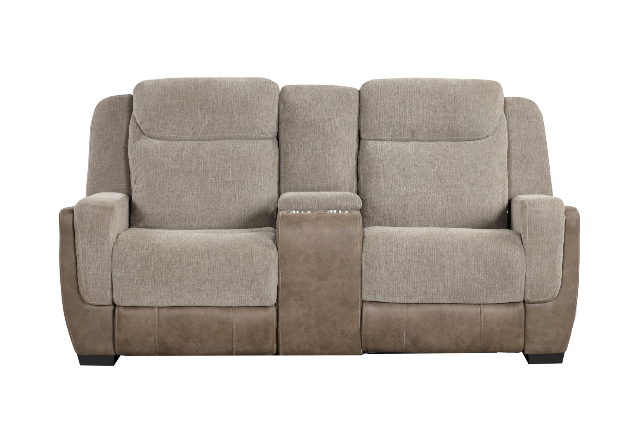 Brown Power Reclining 3-Piece Living Room Set with USB Charging – Sofa, Loveseat & Recliner