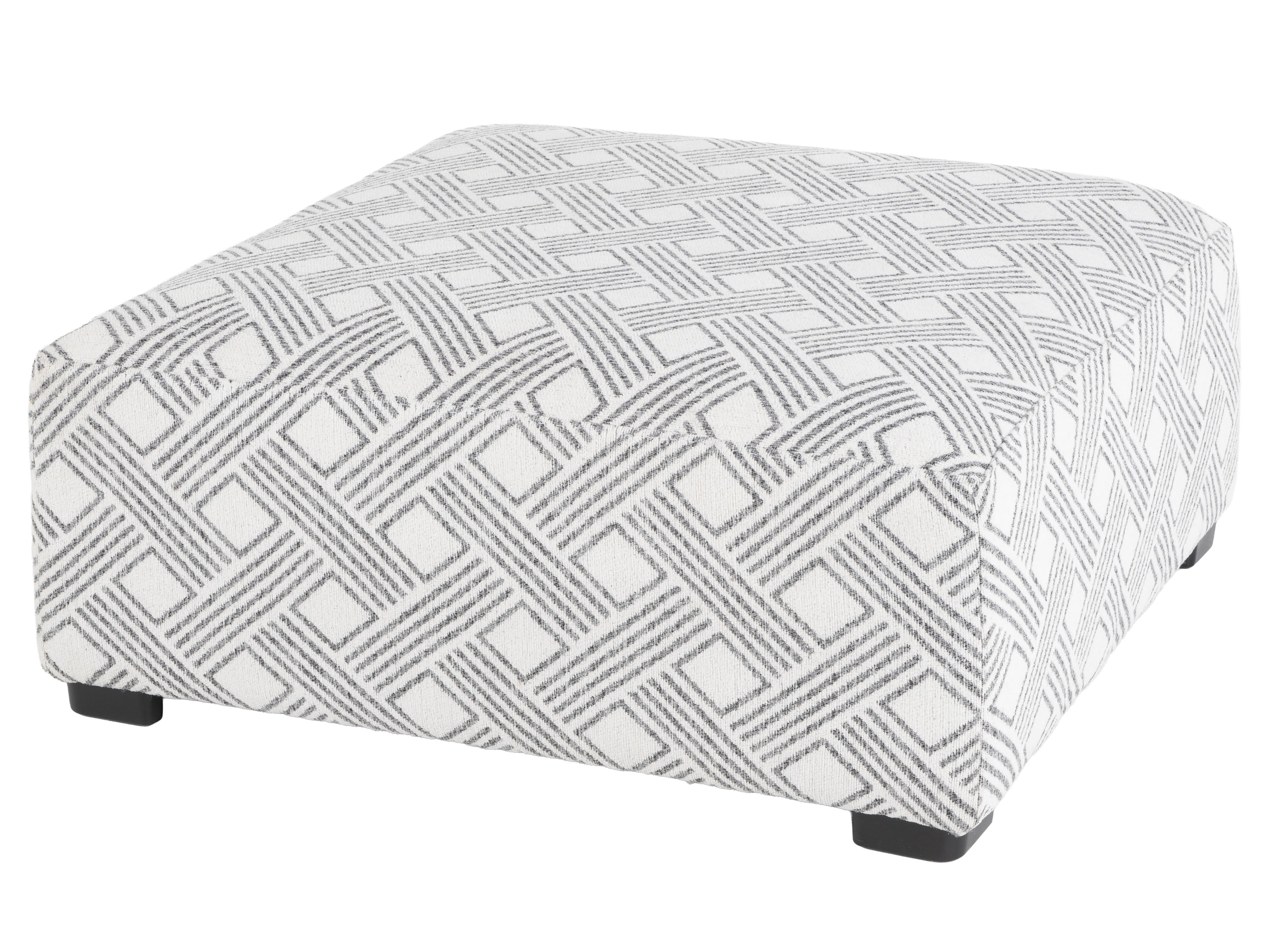 Gray Geometric Cocktail Ottoman